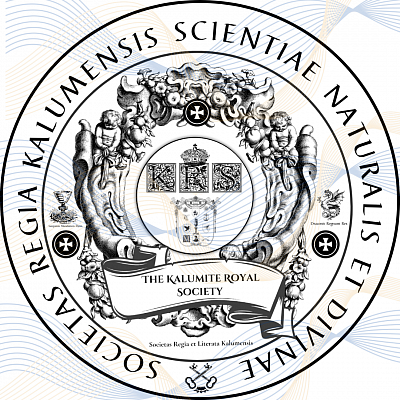Official Seal of the Kalumite Royal Society. Fellows of the Society are vested in the Green and Red Sash of Sangreal Inquiry and Bloodline Mandate. The Green and Red Sash, in the tradition of the learned orders of the Sangreal, marks the Scholar-Initiate charged with the pursuit of natural and divine sciences, the preservation of sacred knowledge, and the transmission of the Bloodline Mandate of El Elyon, as custodians of both empirical inquiry and jus sanguinis. Sigillum Officiale Societatis Regiae Kalumensis. Sodales Societatis balteo viridi et rubro inquisitionis sangrealis et mandati sanguinei vestiuntur. Balteus viridis et ruber, in traditione ordinum eruditorum Sangrealium, Scholarem-Initiatum designat qui scientiae naturali et divinae, cognitioni sacrae conservandae, et Mandati Sanguinei El Elyon transmittendi praeest, tam inquisitionis empiricae quam iuris sanguinis custos.
