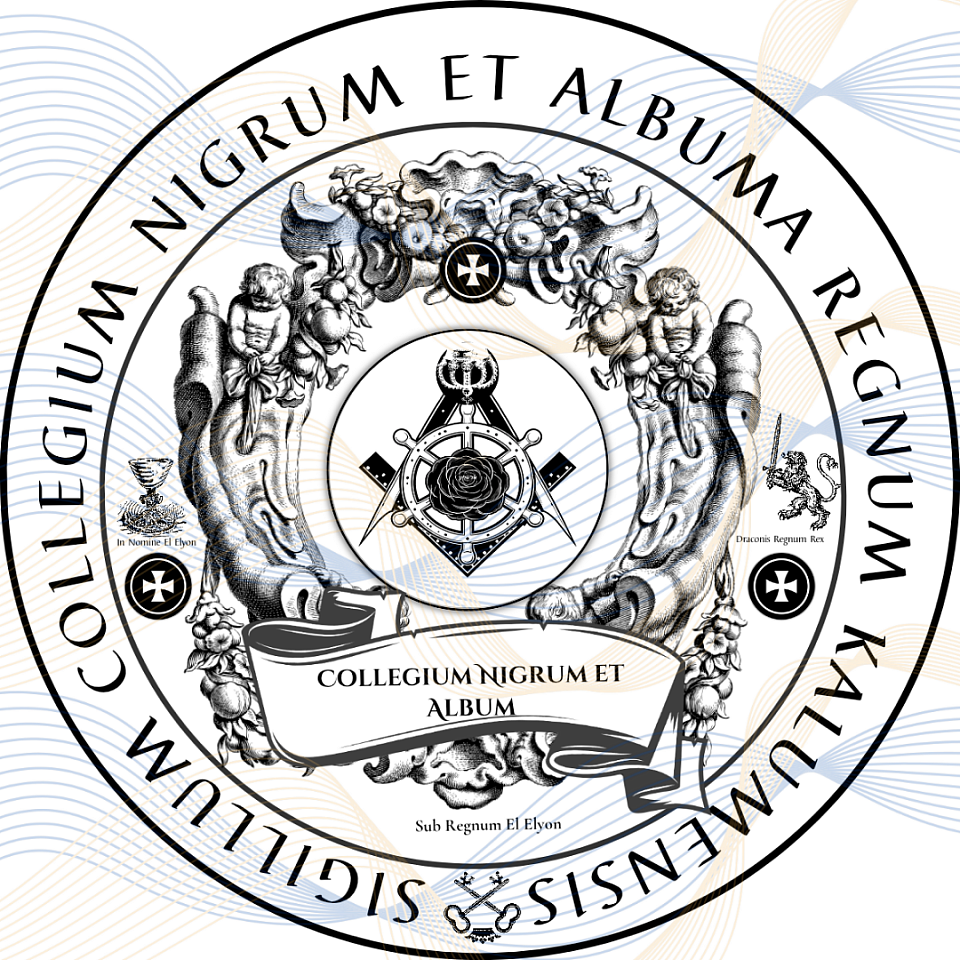 The Official Seal of the Collegium Nigrum Et Album (Black & White Lodge) of the Holy Royal Imperial Sangreal Sovereignty of the Theocratic Dominion of Kalum Parish, Eheieh